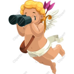 Playful Angel with Binoculars