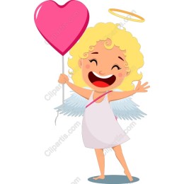 Joyful Angel with Heart Balloon