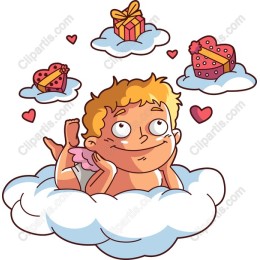 Charming Cherub Floating on Cloud