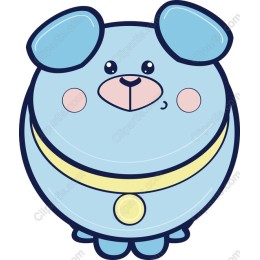 Adorable Blue Cartoon Dog