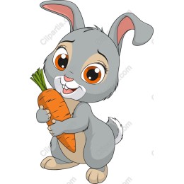 Cute Cartoon Bunny with Carrot