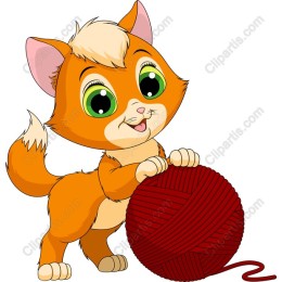 Playful Orange Kitten with Yarn