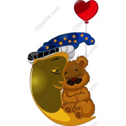 Dreamy Bear and Moon