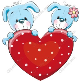 Cute Blue Puppy Heart
