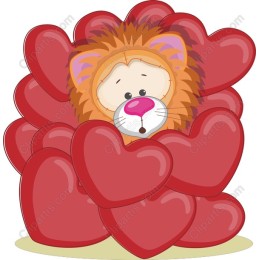 Loveable Lion in Hearts