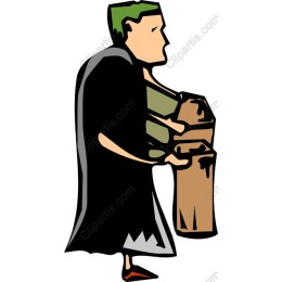 Stylized of a Figure Carrying Blocks
