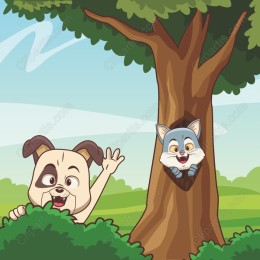 Playful Dog & Fox Adventure