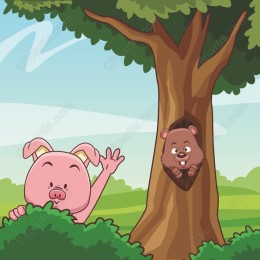 Adorable Pig and Bear