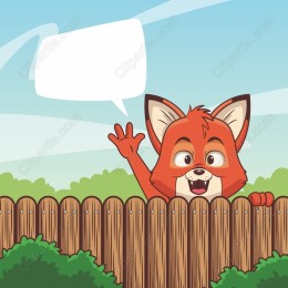 Playful Fox Peeking Over Fence