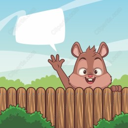 Whimsical Chipmunk Peek-Behind Fence