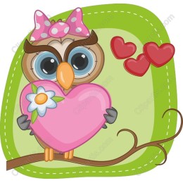Whimsical Owl Heart