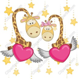 Adorable Giraffes with Hearts