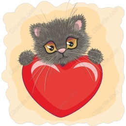 Adorable Kitten in Heart
