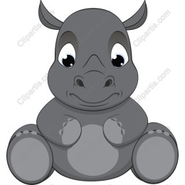 Cute Sitting Rhinoceros