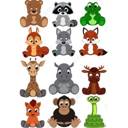 Animal Clipart Collection: 12 Adorable in and