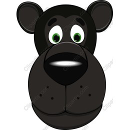 Cartoon Black Bear Face