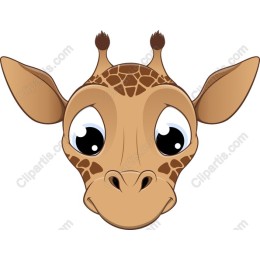 Cute Cartoon Giraffe Head