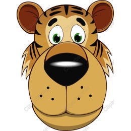 Playful Cartoon Tiger Face