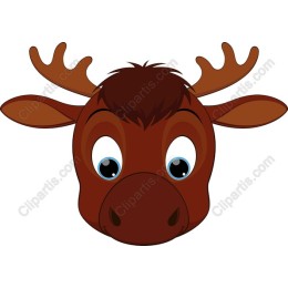 Charming Cartoon Moose Head