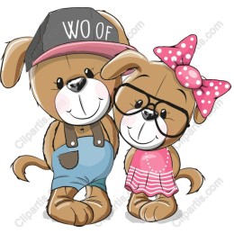 Whimsical Dog Duo