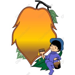 Whimsical Boy Painting Leaf