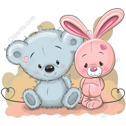 Cute Bear and Bunny