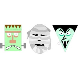 Halloween Trio Set: Frankenstein, Mummy & Vampire