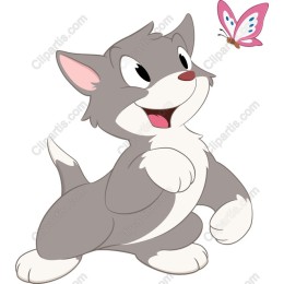 Playful Cartoon Kitten