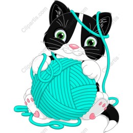 Playful Kitten with Yarn