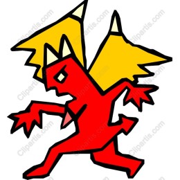 Whimsical Red Demon Character
