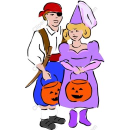 Whimsical Halloween Pirate and Princess