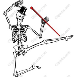 Dancing Skeleton with Top Hat and Cane