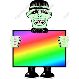 Quirky Cartoon Monster with Gradient Poster
