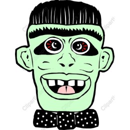 Whimsical Green Monster Face