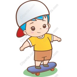 Cute Child Skateboarding