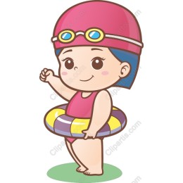 Cheerful Swimming Child