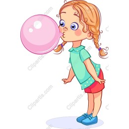 Playful Girl with Bubble Gum