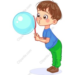 Charming Boy Blowing Bubble