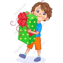 Joyful Boy with Gift