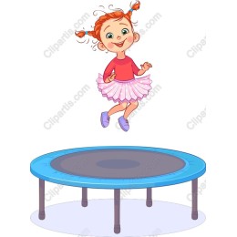 Joyful Girl on Trampoline