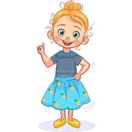 Joyful Girl in Pineapple Skirt