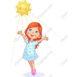 Joyful Girl Reaching for the Sun