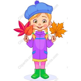 Happy Autumn Girl with Leaves
