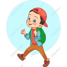 Happy Kid with Backpack