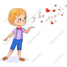 Charming Love: Boy with Heartfelt Message