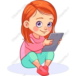 Playful Girl with Tablet