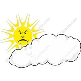 Frowning Sun Behind Cloud