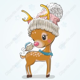 Winter's Charm: The Cozy Reindeer