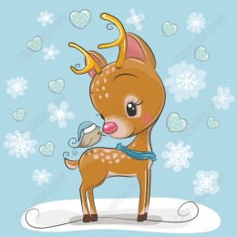 Charming Winter Deer