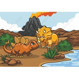 Charming Dinosaur Duo